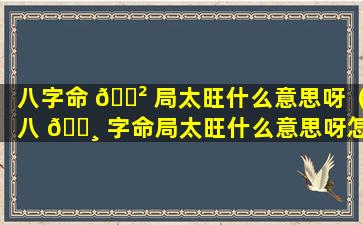 八字命 🌲 局太旺什么意思呀（八 🌸 字命局太旺什么意思呀怎么办）